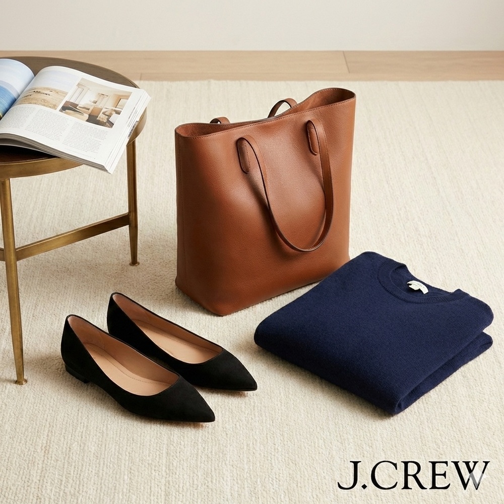 J.Crew Pointy Toe Flat Black Suede Shoes 6.5